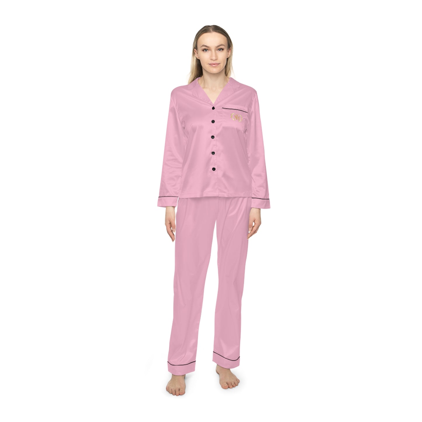 TM Pink Women's Satin Pajamas