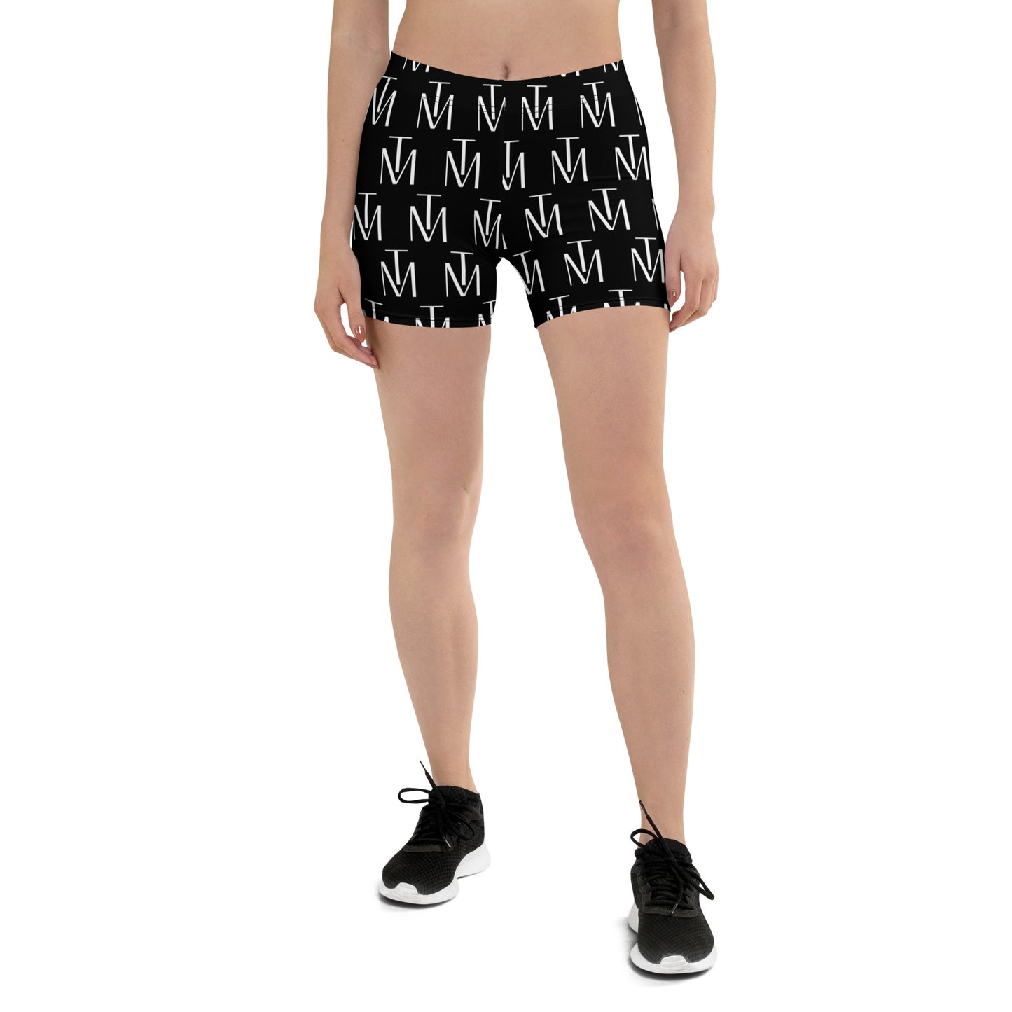 TM Womens Blk Wht Logo Shorts