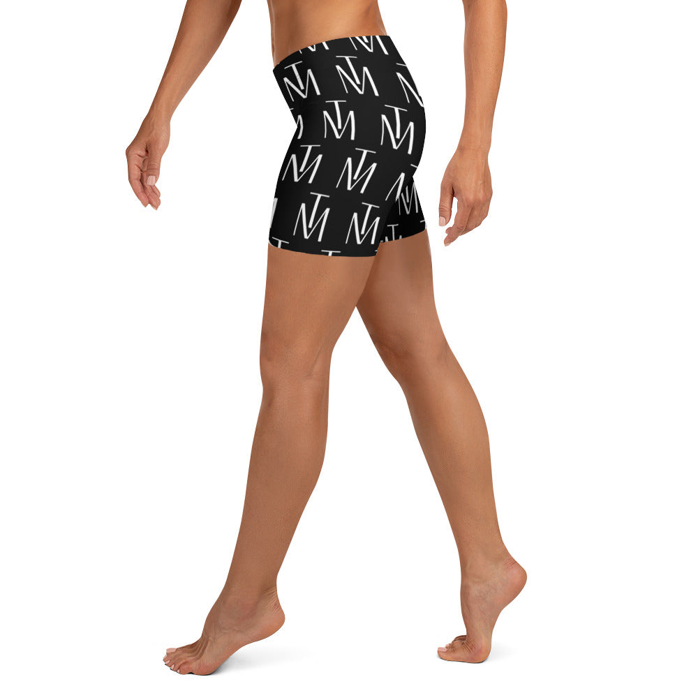 TM Womens Blk Wht Logo Shorts