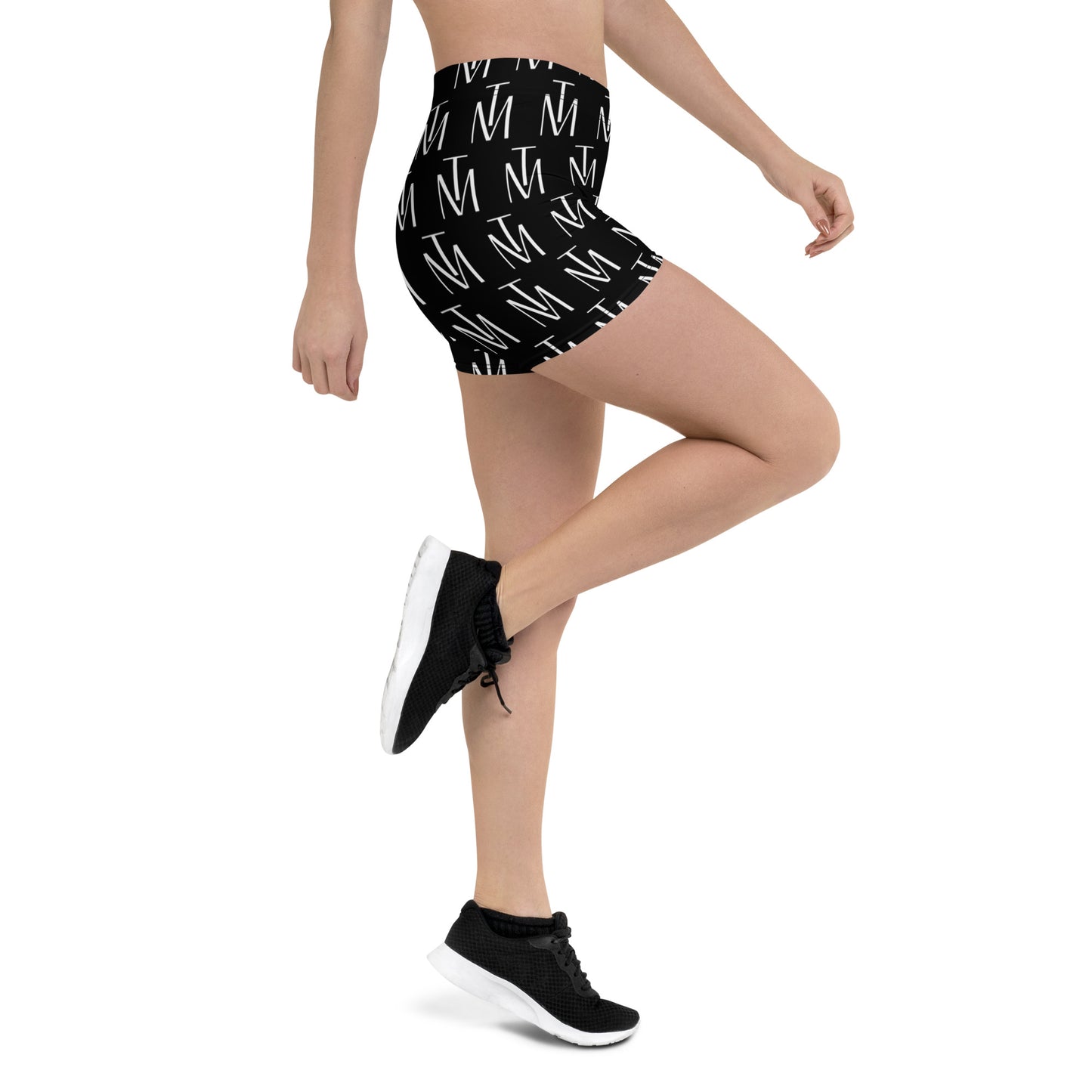 TM Womens Blk Wht Logo Shorts