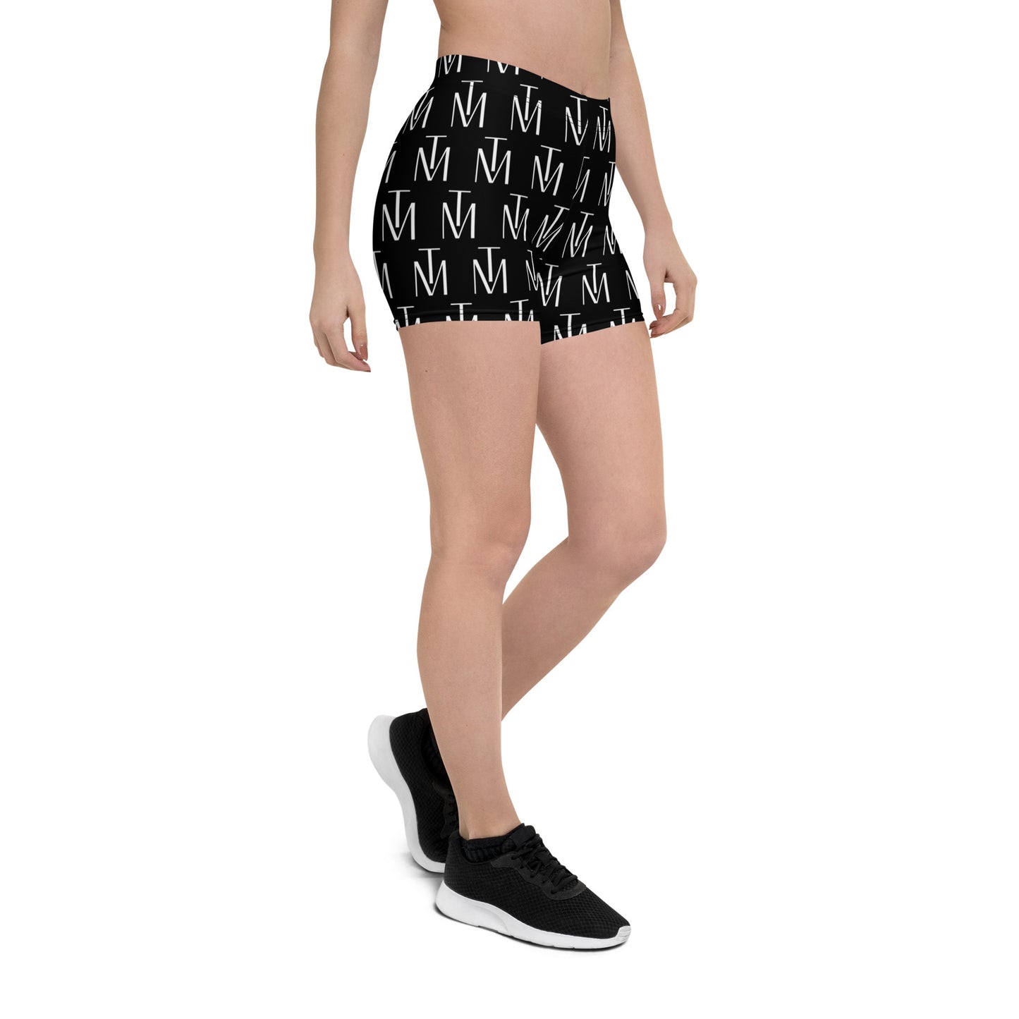 TM Womens Blk Wht Logo Shorts