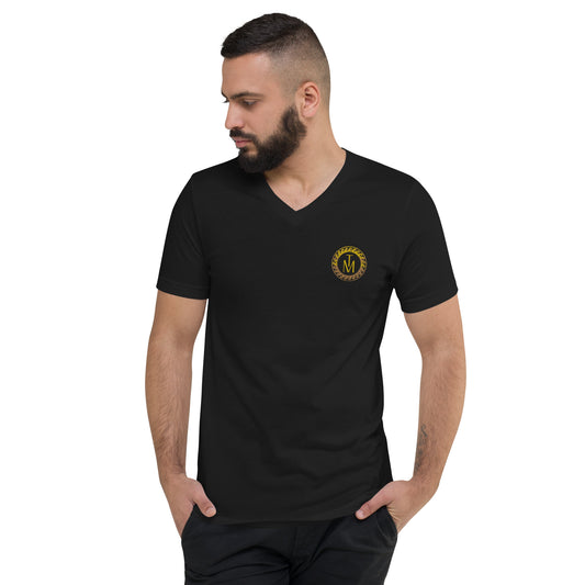 TM Logo Circle Wave Short Sleeve V-Neck T-Shirt