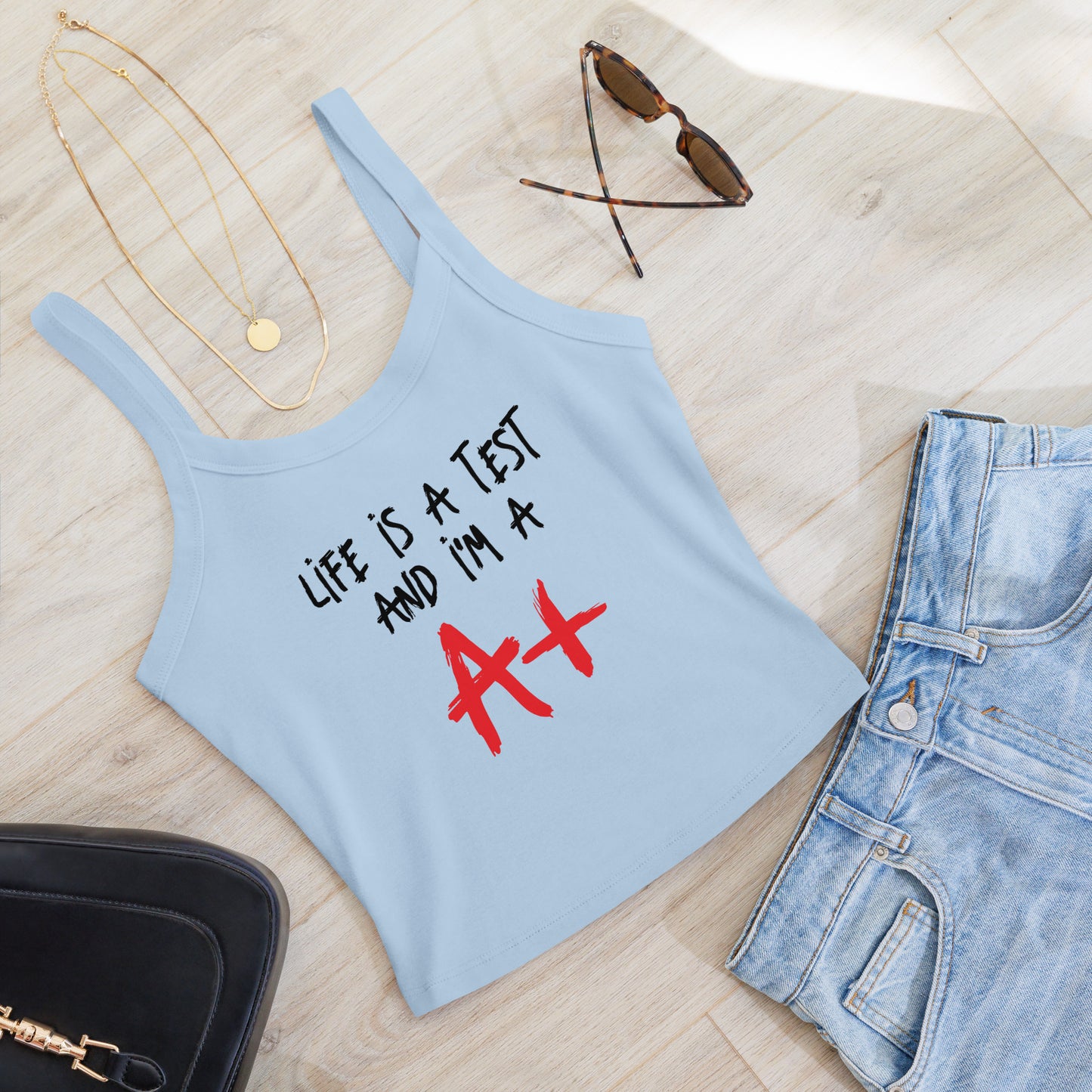 Life is a Test Women’s micro-rib tank top