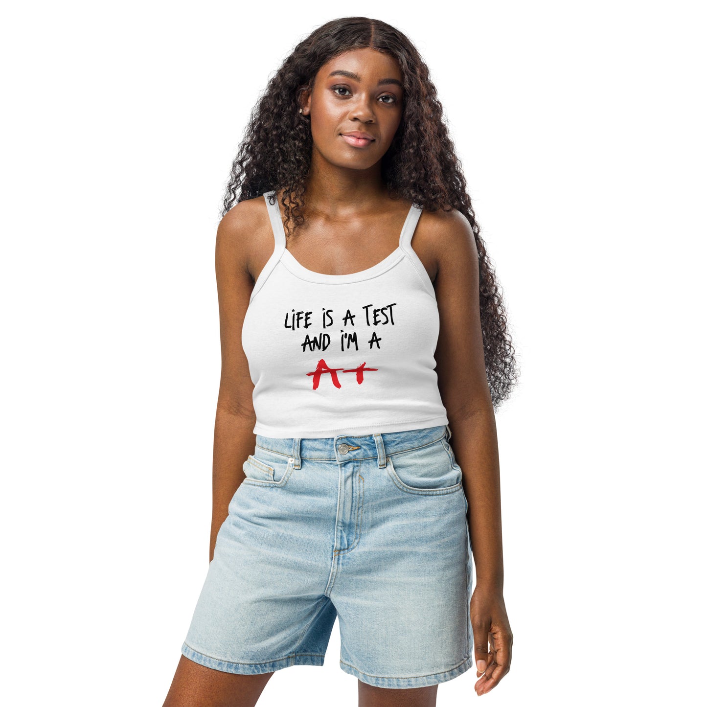 Life is a Test Women’s micro-rib tank top