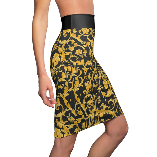 TM Greca Leaf Luxury Women's Pencil Skirt