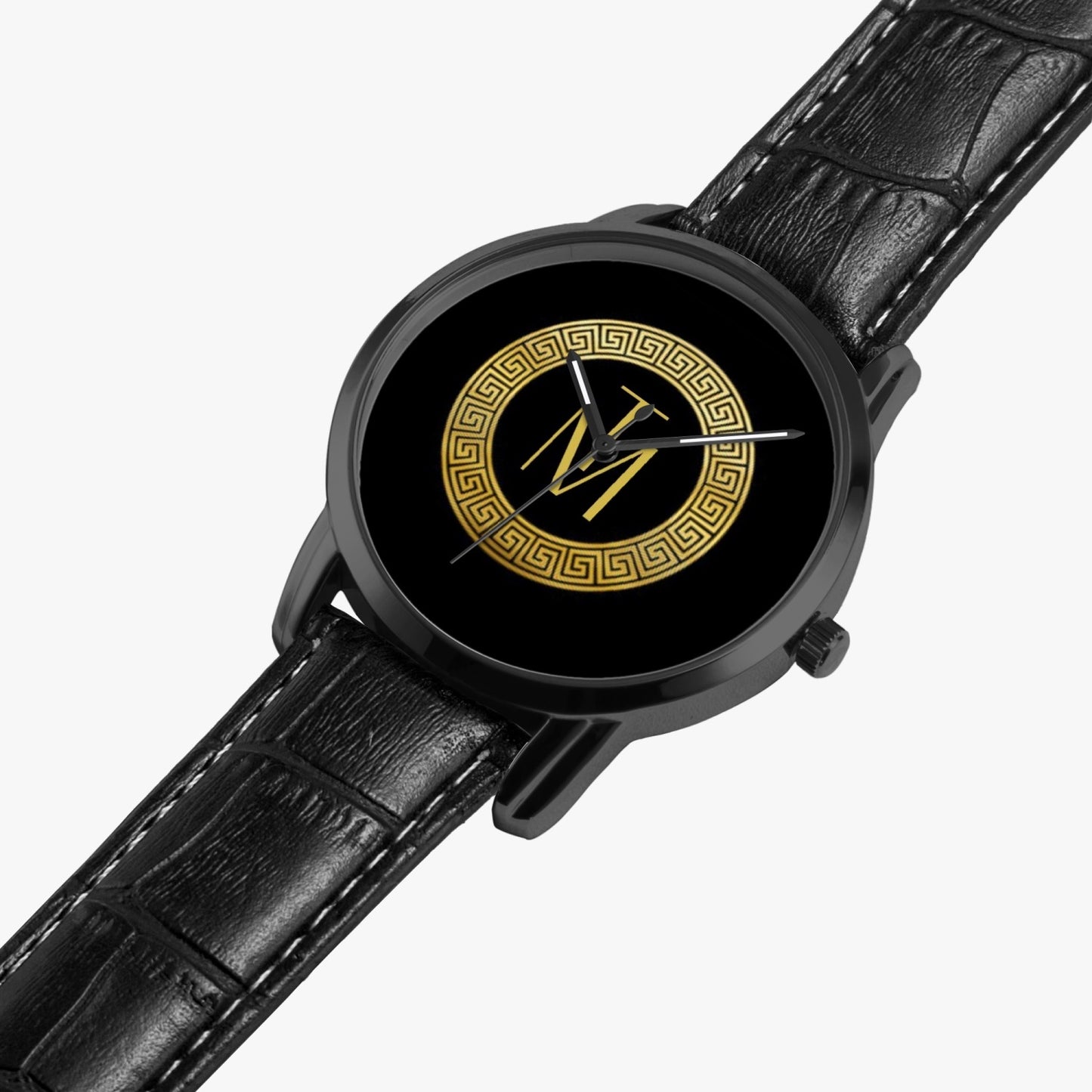 TM Luxury Watch Black Gold Logo