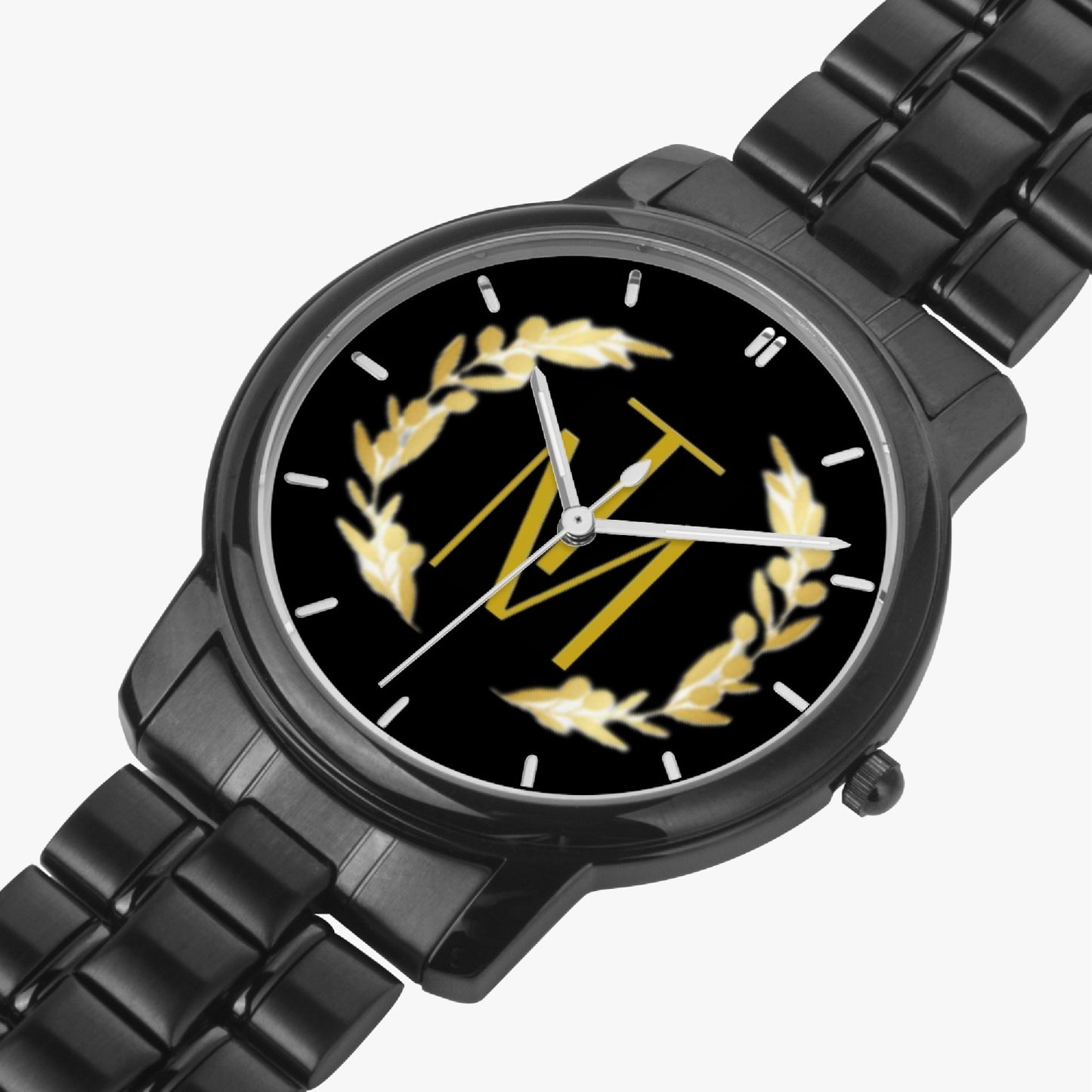 TM Luxury Folding Clasp Type Stainless Steel Quartz Watch Gold Reef