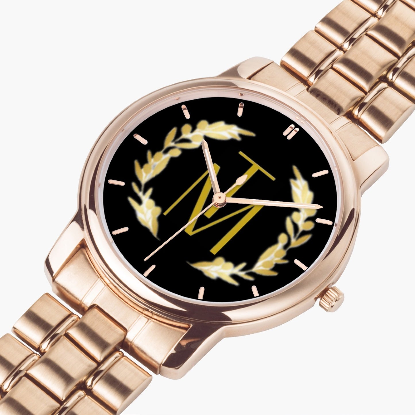 TM Luxury Folding Clasp Type Stainless Steel Quartz Watch Gold Reef