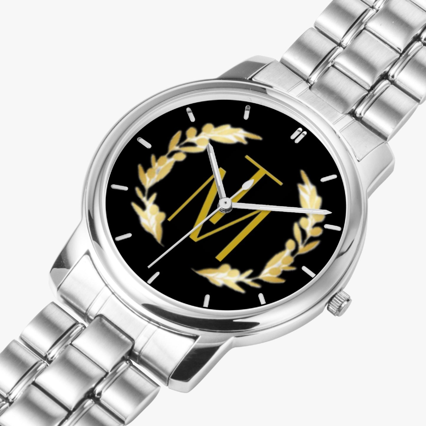 TM Luxury Folding Clasp Type Stainless Steel Quartz Watch Gold Reef