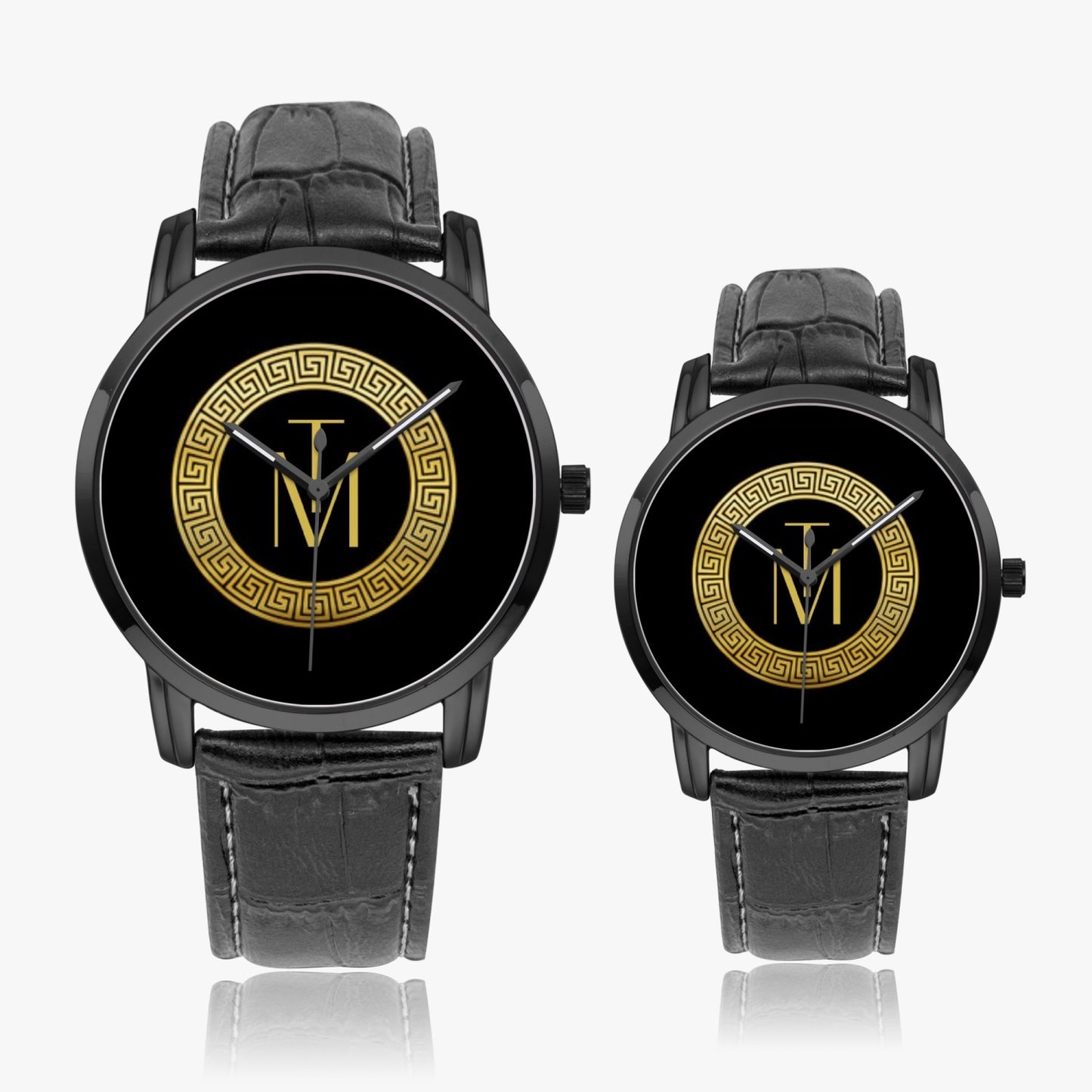 TM Luxury Watch Black Gold Logo