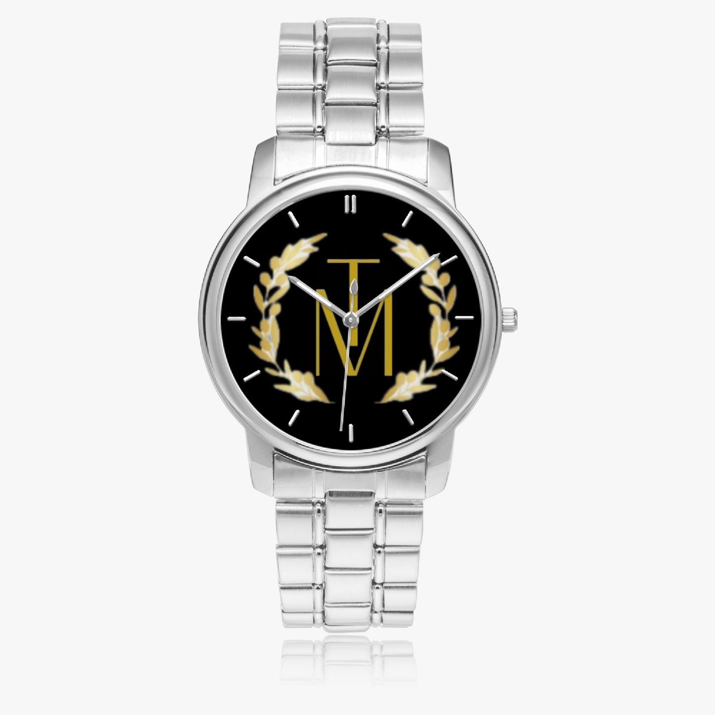 TM Luxury Folding Clasp Type Stainless Steel Quartz Watch Gold Reef