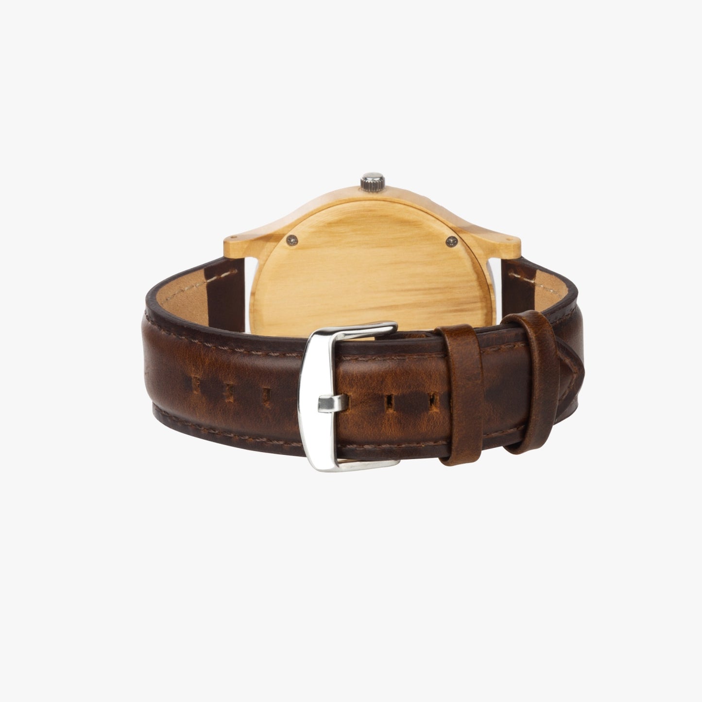 TM Luxury Italian Olive Lumber Wooden Watch - Leather Strap