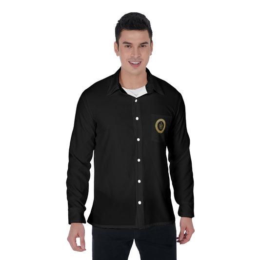 TM Long Sleeve Shirt Gold Stencil Circle Logo