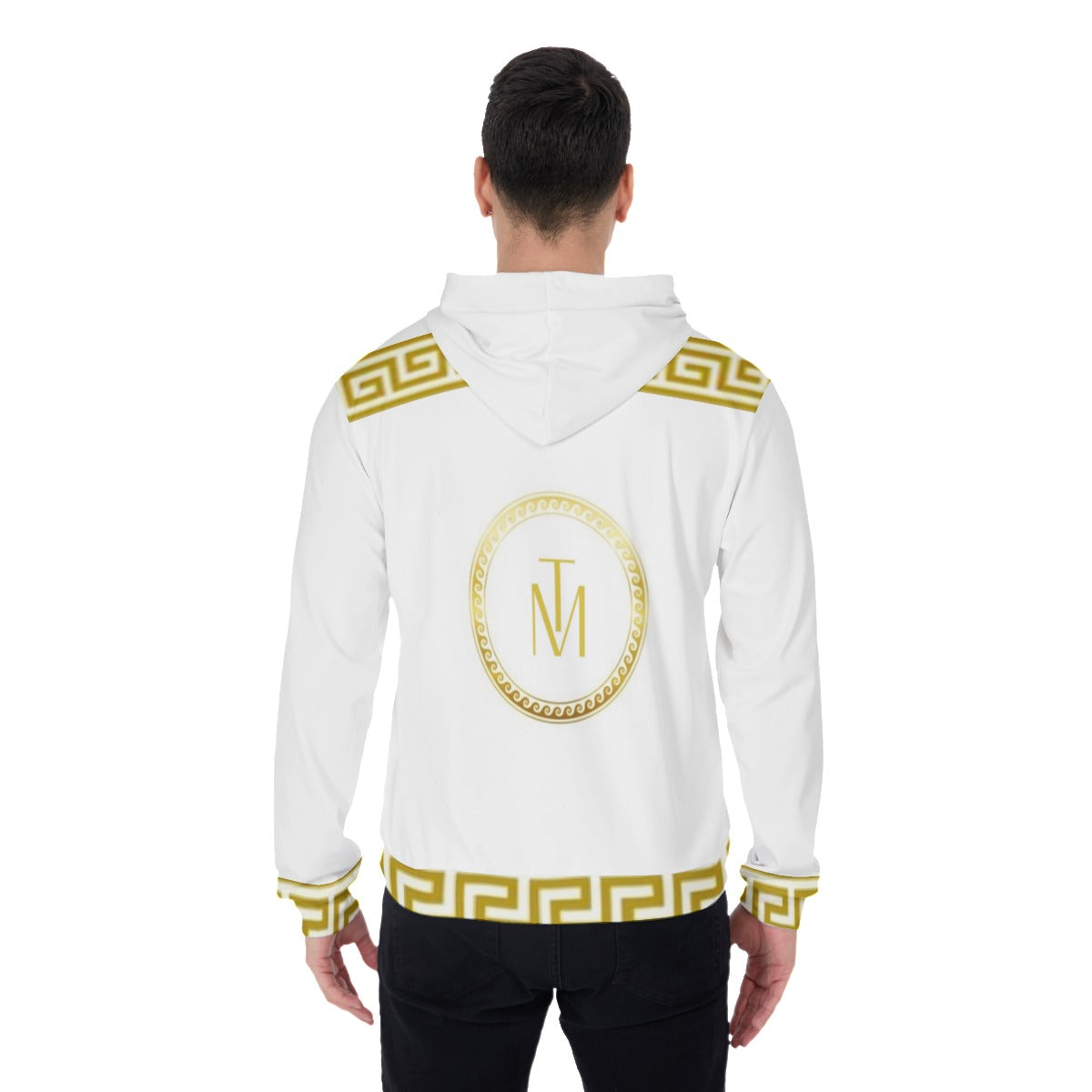 TM White & Gold Greca Hoodie