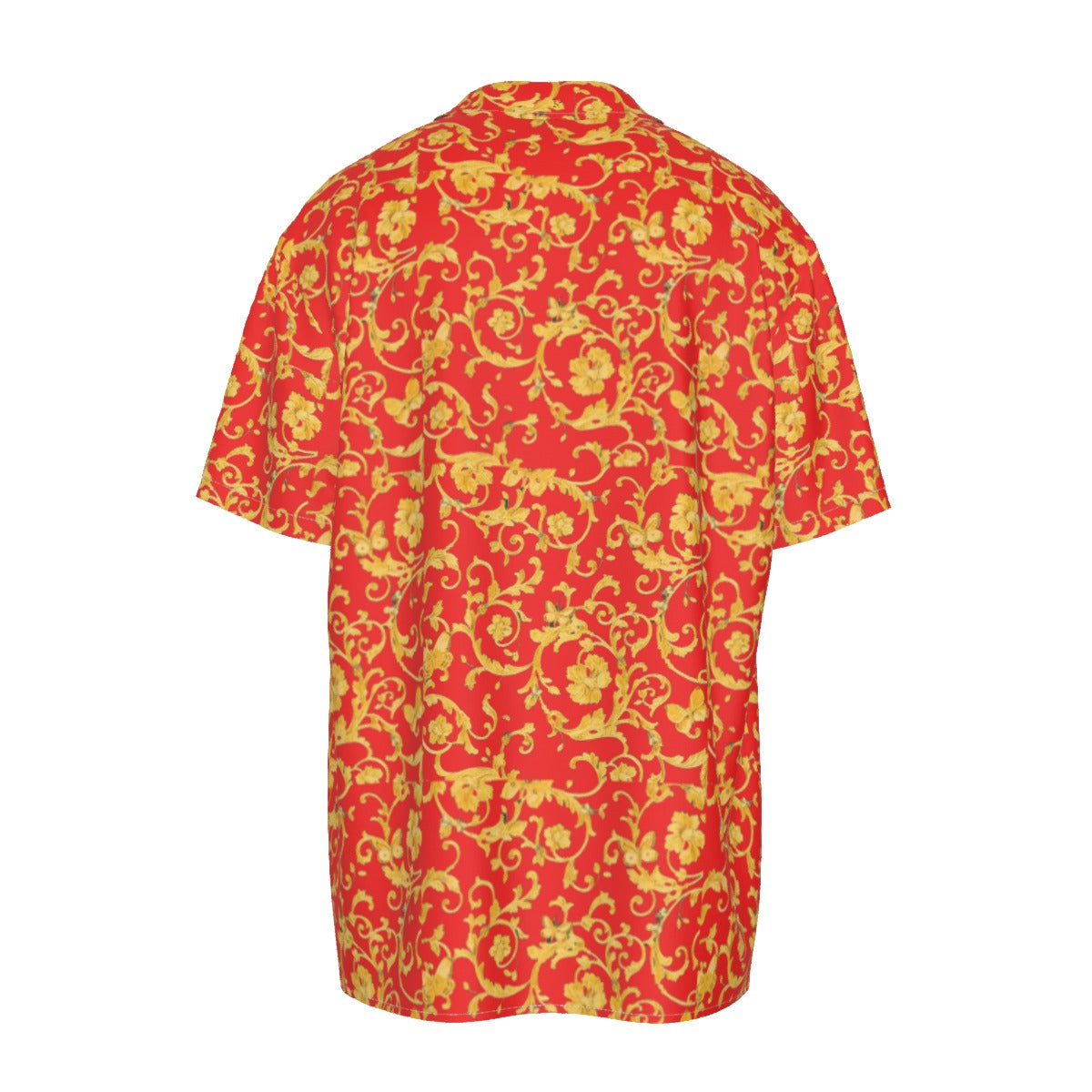 TM Designer Greca Red Leaf Silky Smooth Short Sleeve