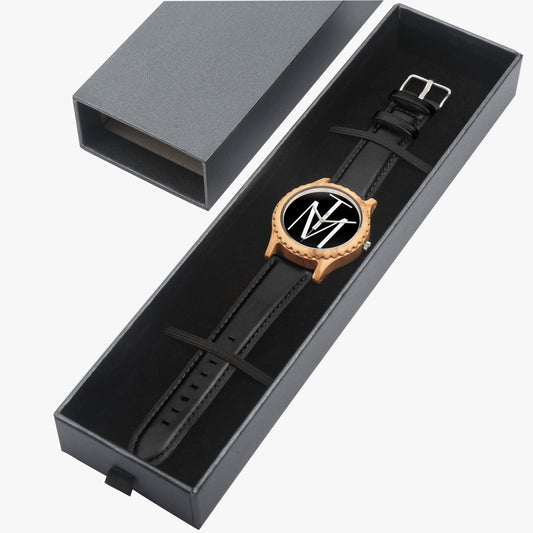 TM Luxury Italian Olive Lumber Wooden Watch - Leather Strap