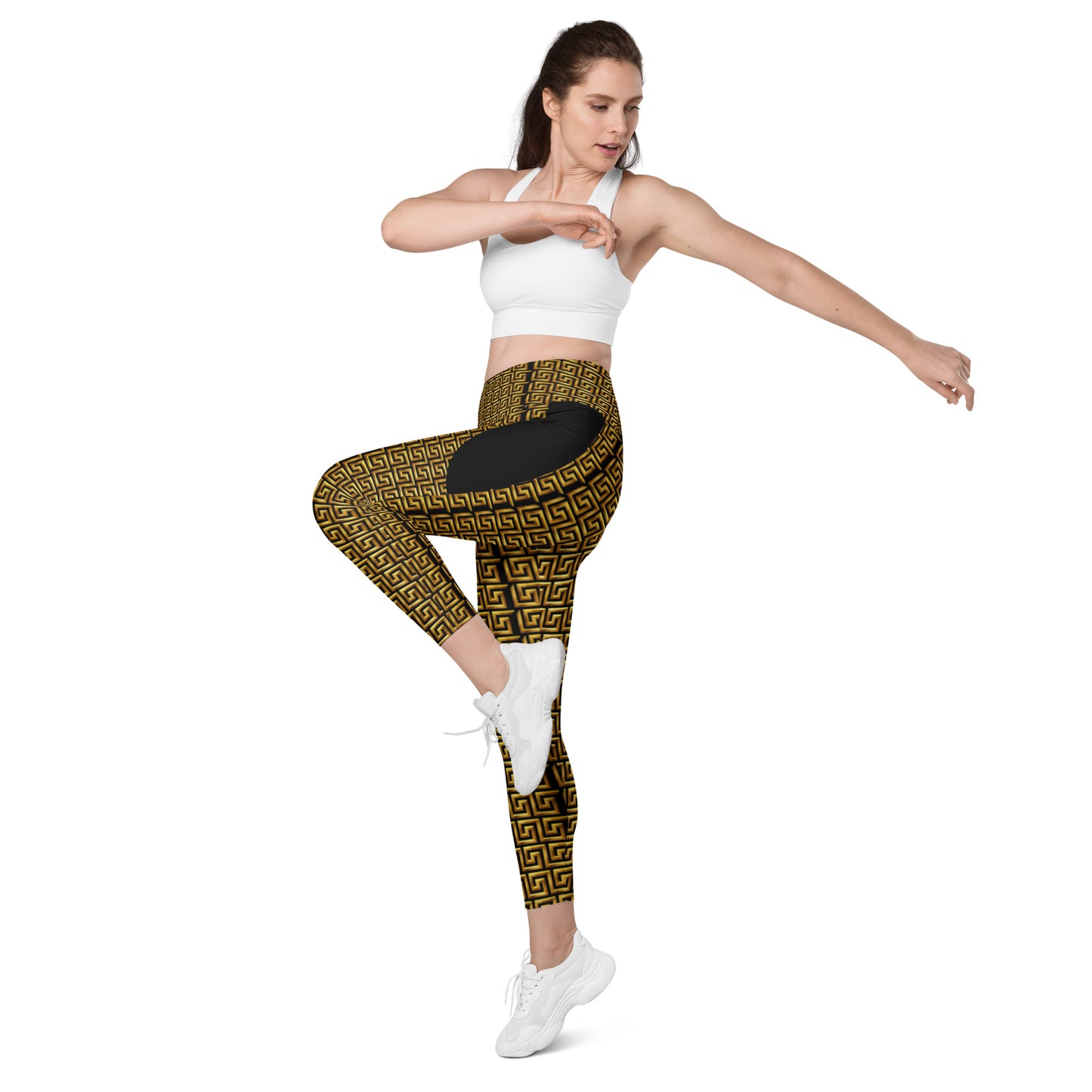 TM Greca Stencil Leggings with pockets