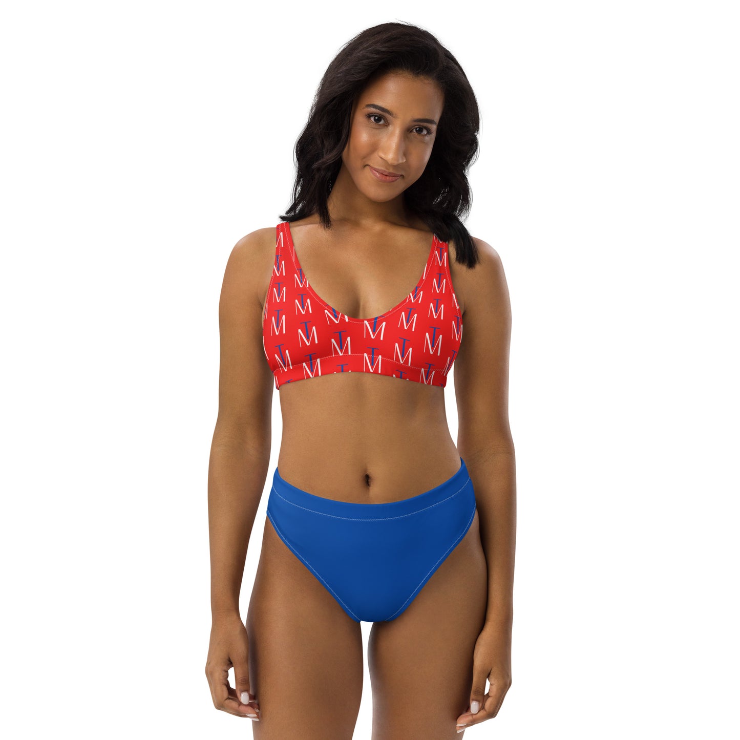 TM Red Blue Spirt High-waisted bikini