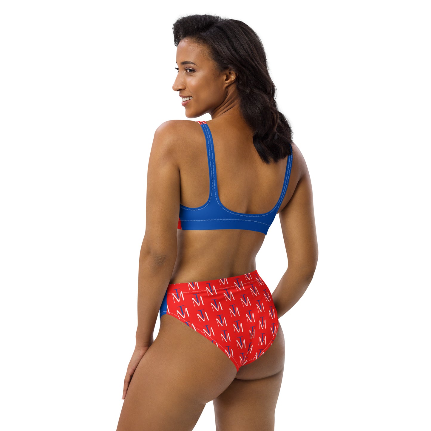 TM Red Blue Spirt High-waisted bikini