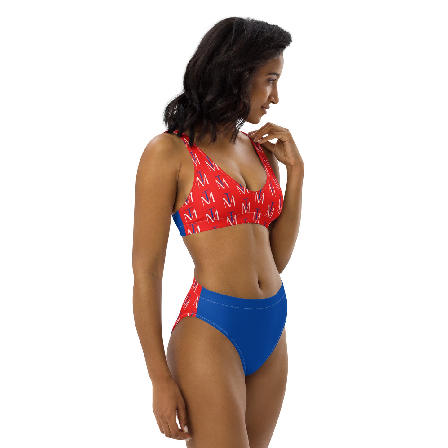 TM Red Blue Spirt High-waisted bikini