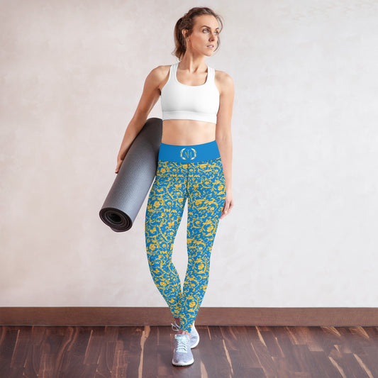 TM Blue Leaf Premium Yoga Leggings