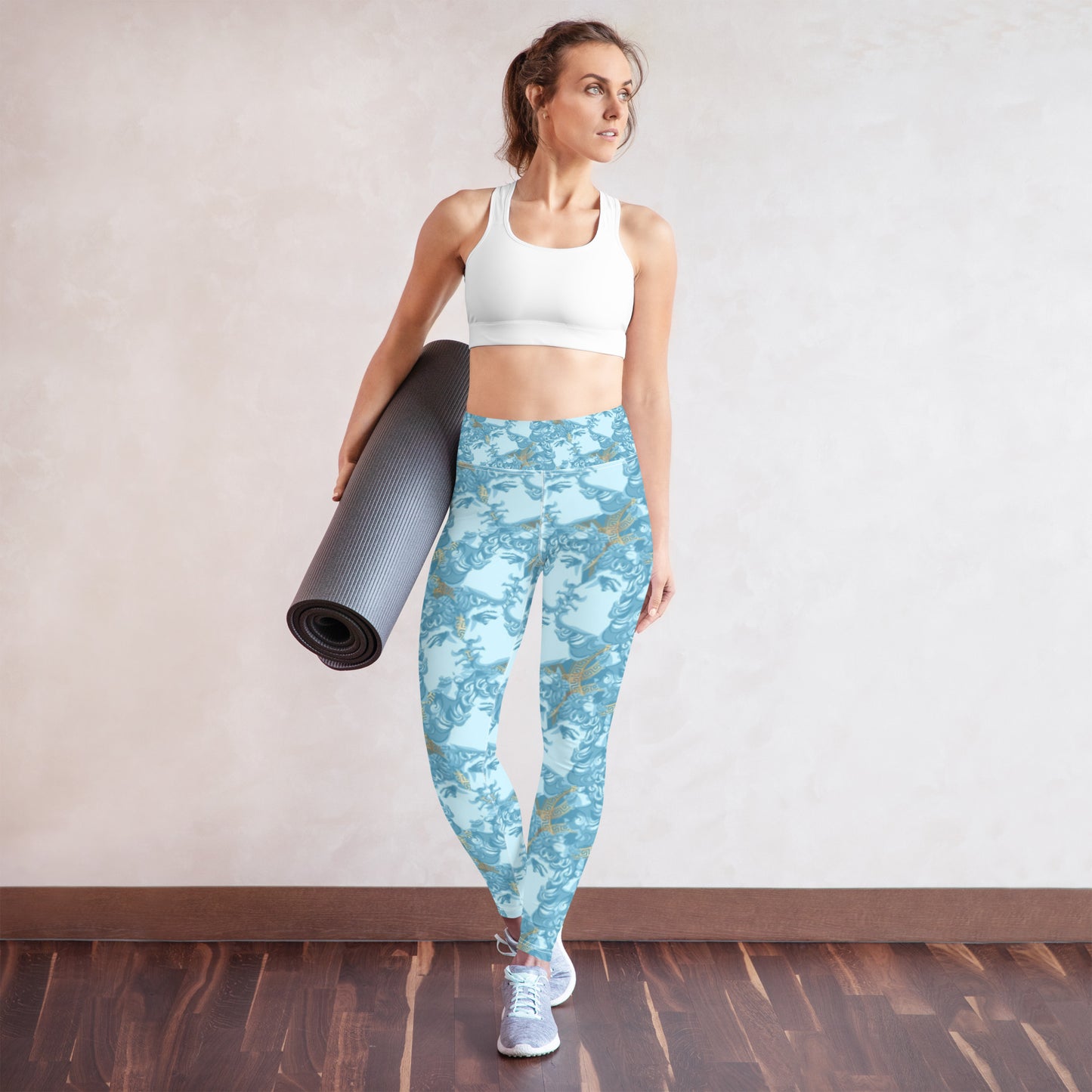 TM Greca Sky Blue Designer Yoga Leggings