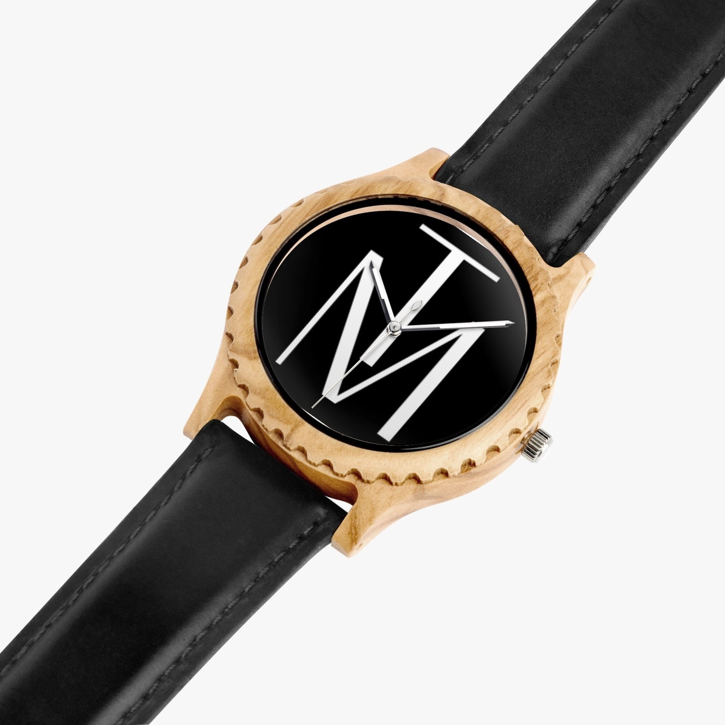 TM Luxury Italian Olive Lumber Wooden Watch - Leather Strap