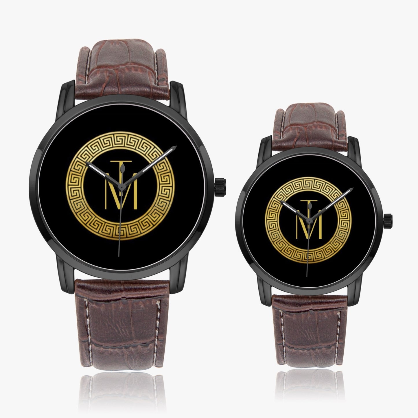 TM Luxury Watch Black Gold Logo