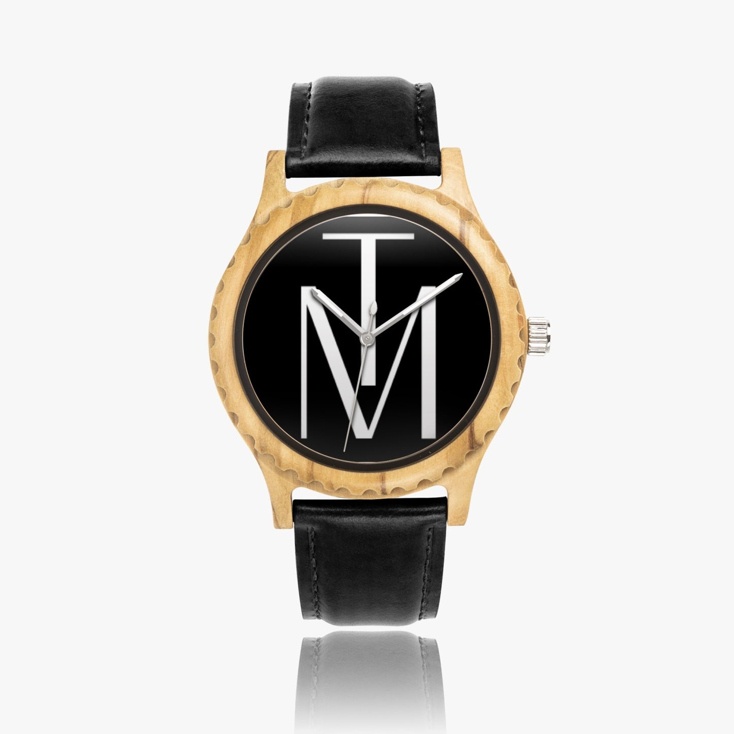 TM Luxury Italian Olive Lumber Wooden Watch - Leather Strap