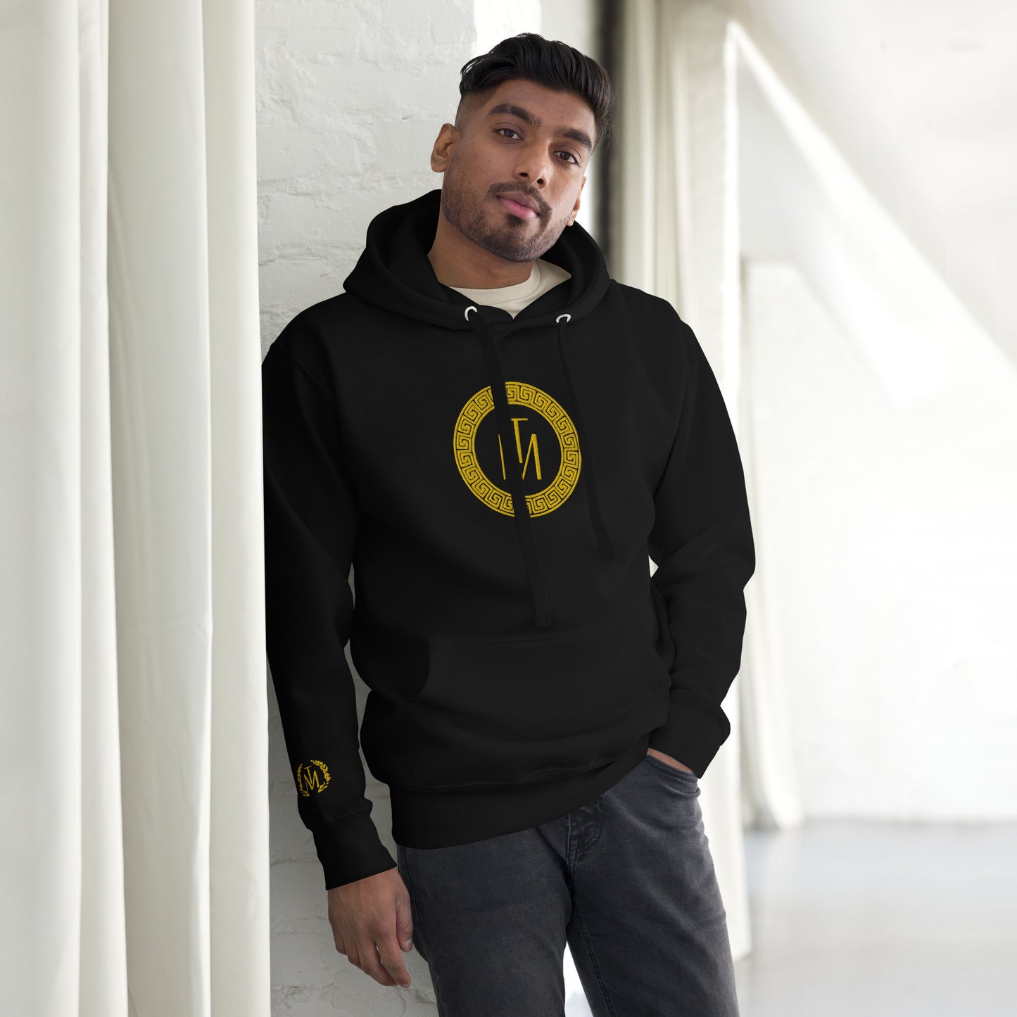 TM Gold Circle Stencil Luxury Unisex Hoodie